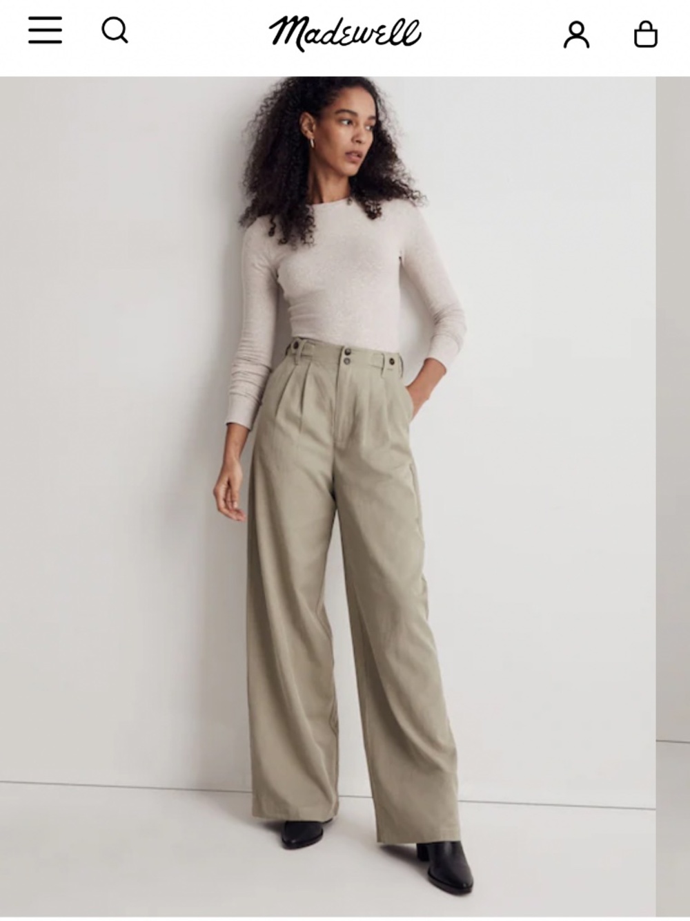 Madewell - Harlow Petite Wide Leg - 2P, Beige, NWOT